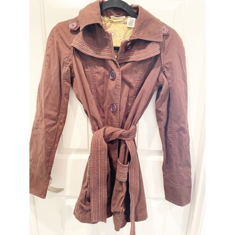 DKNY Brown button down coat small